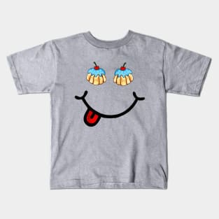 Cupcake & Smile (in the shape of a face) Kids T-Shirt